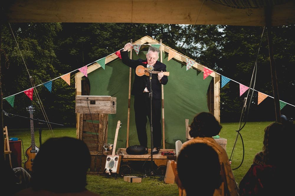 Little John Nee performing Tilt of the Sky at the Earagail Arts Festival in July 2020.