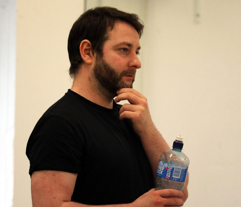 Patrick McBrearty looking thoughtful in rehearsals for Dramacast