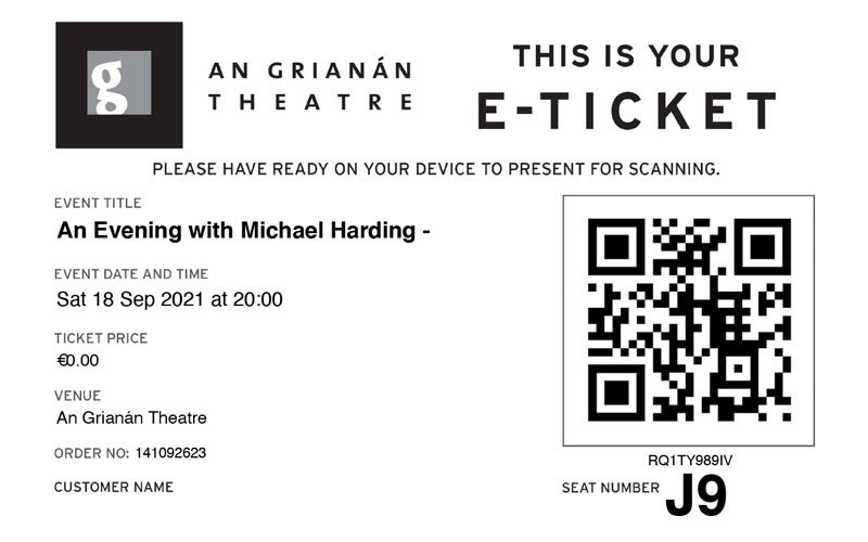 Example of an e-ticket.
