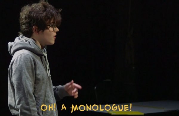Screenshot of Evin O'Donnell from An Grianán. Youth Theatre's monologues, winter 2020.