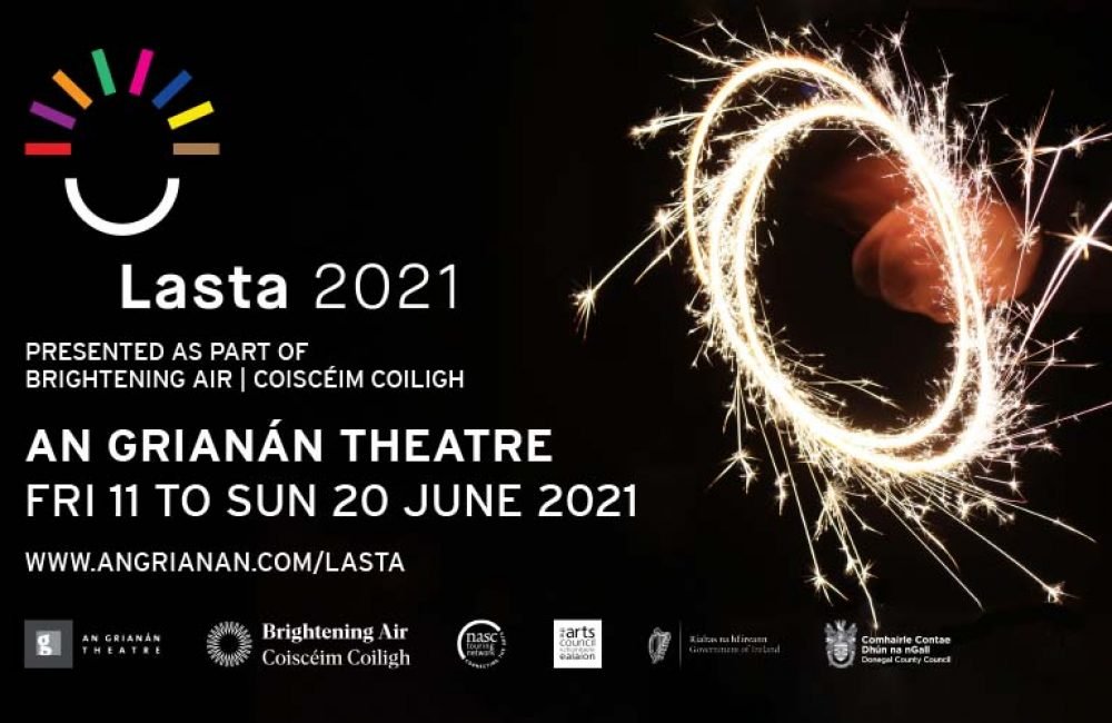 Promotion image for Lasta festival shows a motion blurred image of a sparkler against a black background.