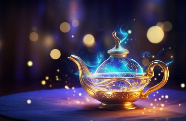 Image of a glowing genie's lamp.