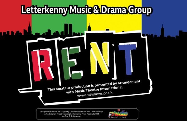 Rent title logo overlaid on the silhouette of the New York city skyline.